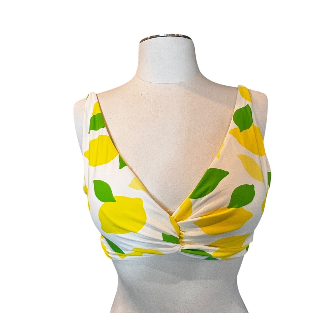 KATE SPADE lemon print bikini top EUC